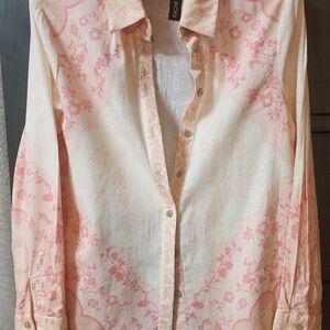 Rachel Zoe Peach Button Down Shirt